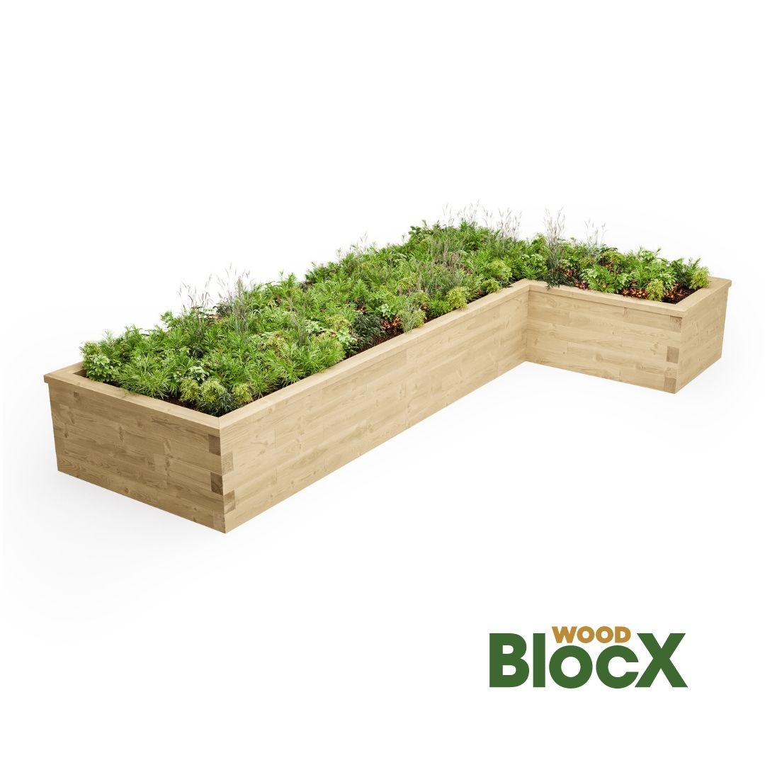 L Shape WoodBlocX raised bed