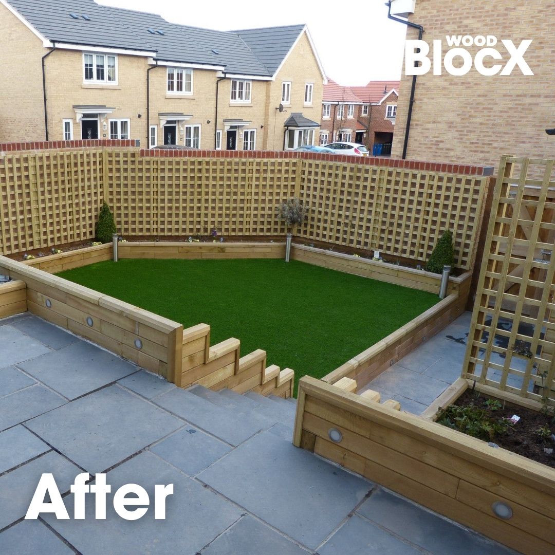 Multi-level WoodBlocX garden project AFTER