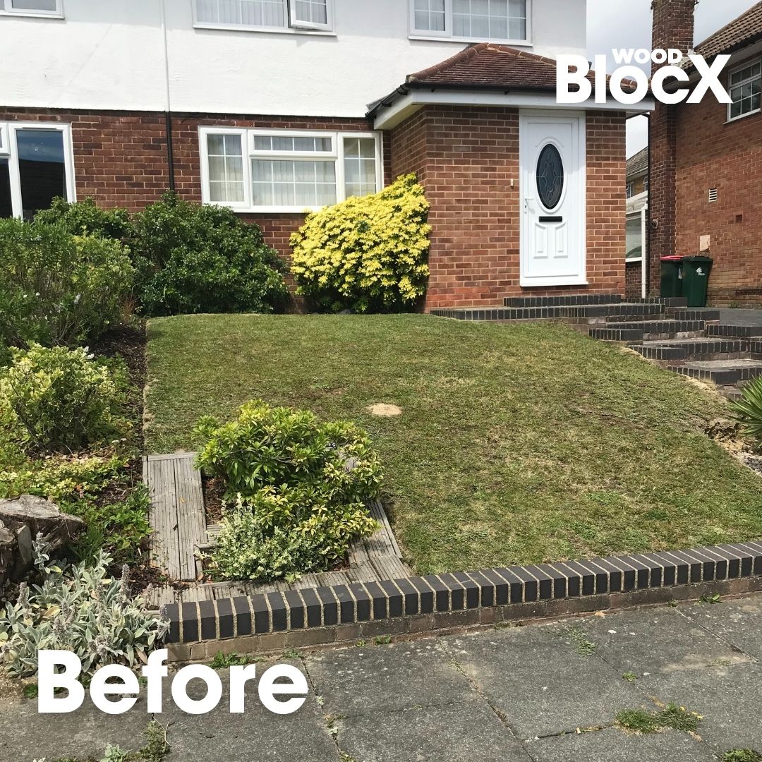 WoodBlocX front garden transformation project BEFORE