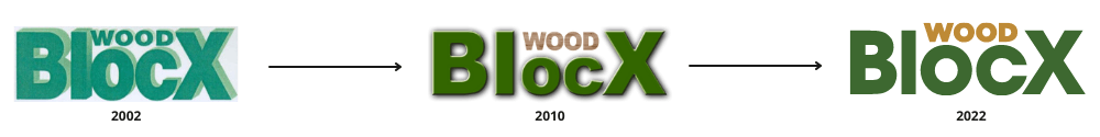 logos through time WoodBlocX logos through time WoodBlocX