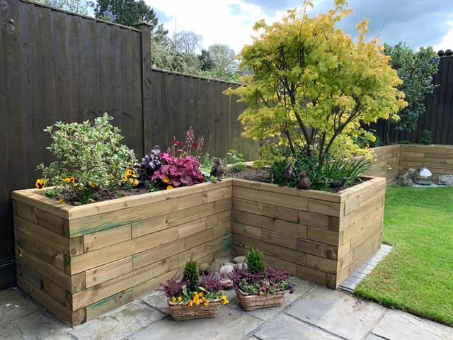 WoodBlocX raised bed border