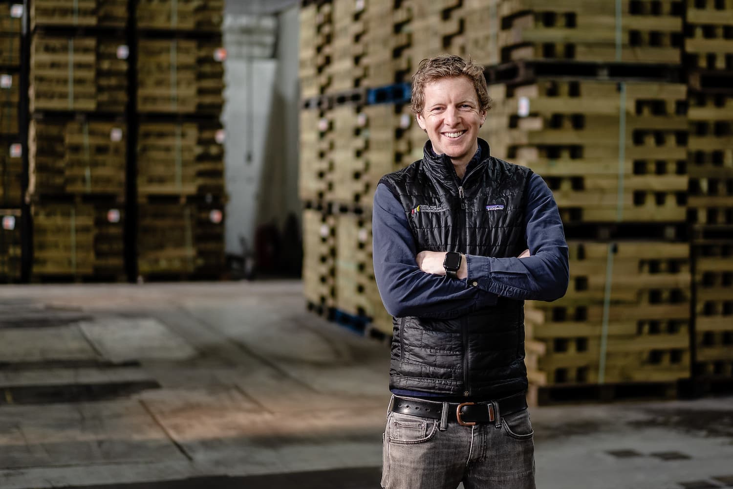 Henry in the WoodBlocX warehouse