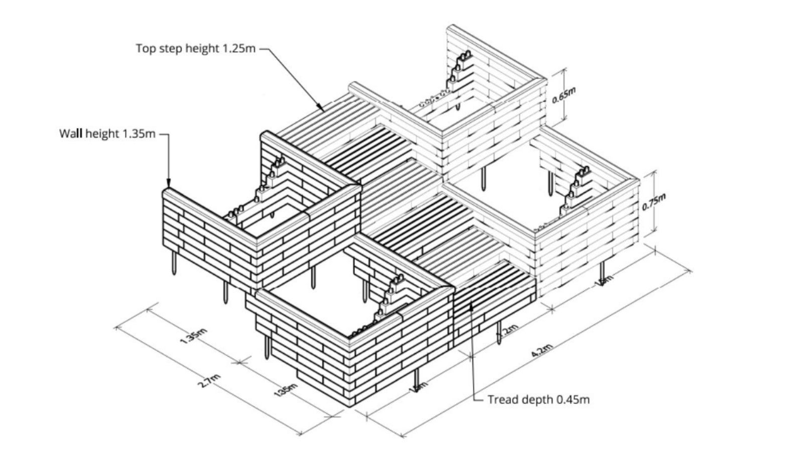 WoodBlocX retaining wall design