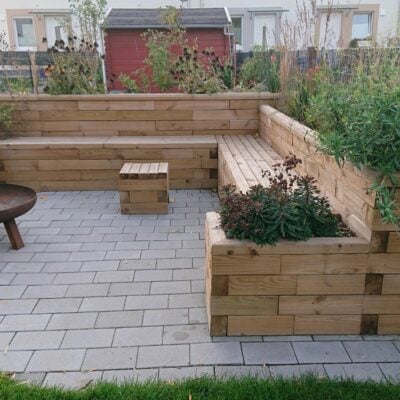 Fire pit planter bench Fire pit planter bench