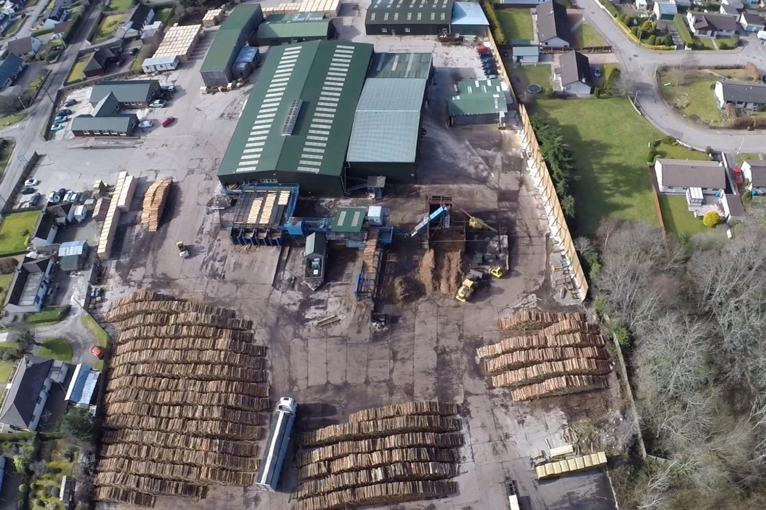 Munro Sawmill aerial view