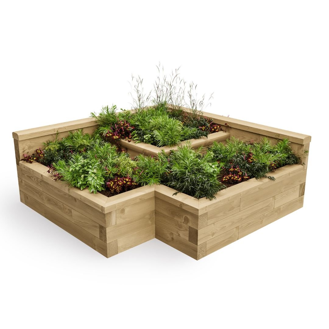 WoodBlocX urban corner raised bed