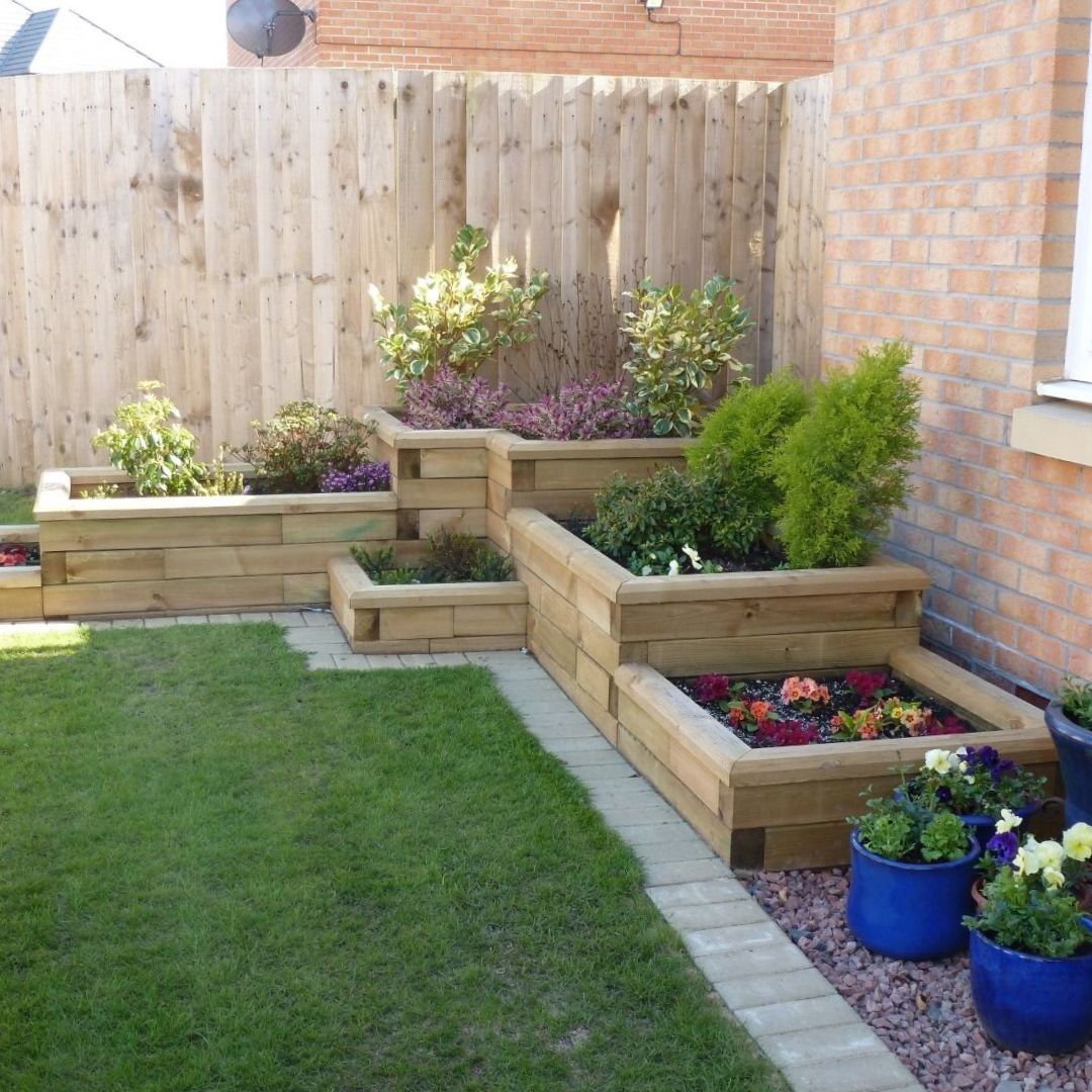 Front garden corner raised bed